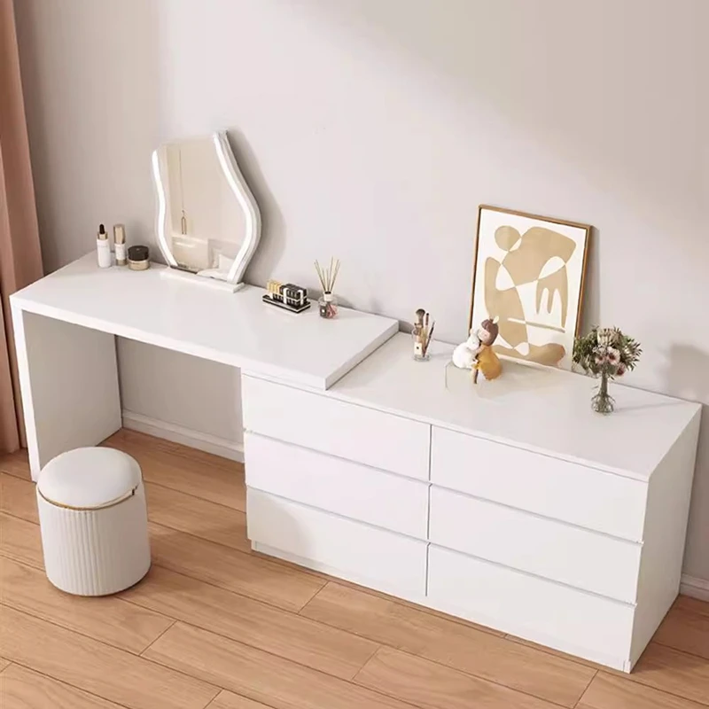 

Bedroom Organizer Set Furniture Modern Dressing Table White Cabinet Storage Nordic Makeup Vanity Desk Dresser Girls Penteadeira