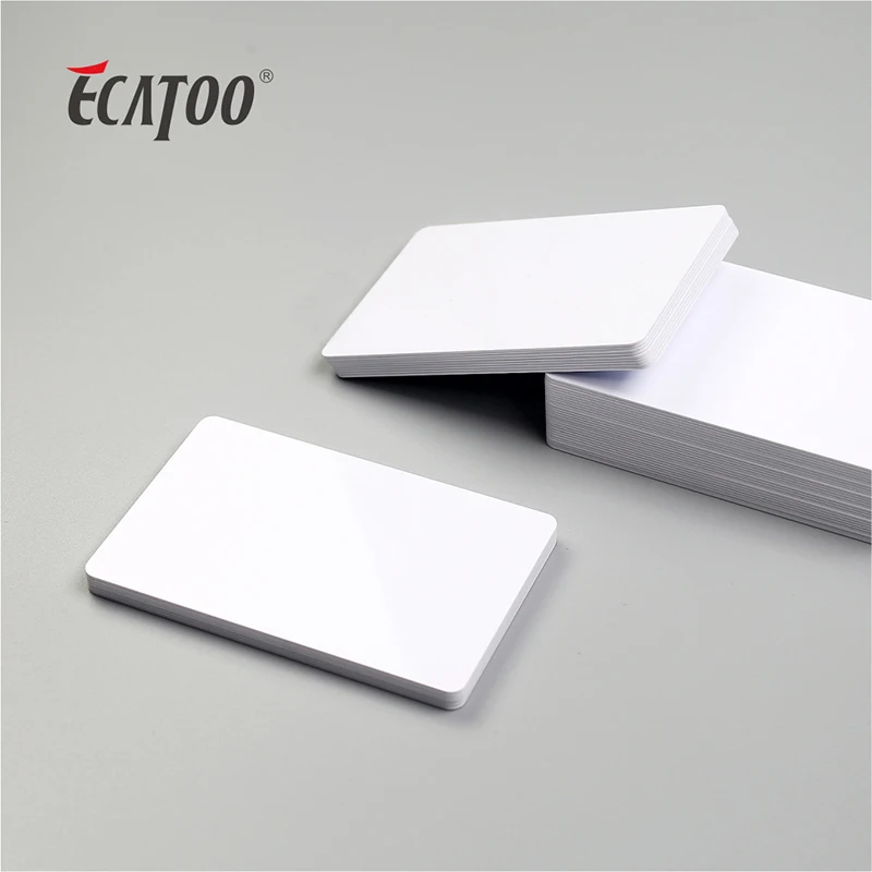 

100pcs CR80 Competitive price printable PVC blank white card ECATOO