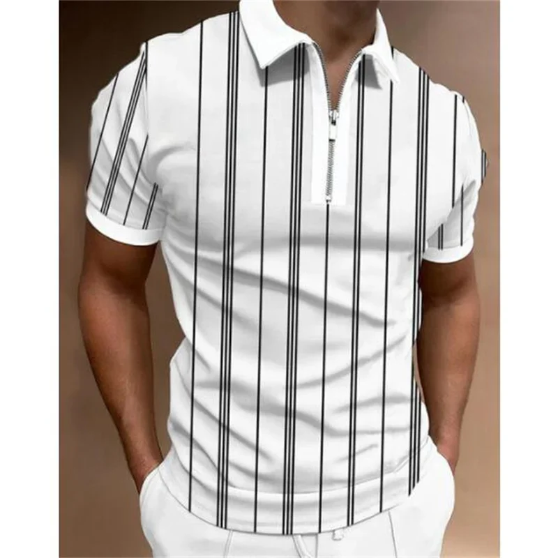 Men's Casual Summer Clothes For Men 2023 Short Sleeve Polo Shirts Men Male Zip Tee Shirt Men Tops Street Golf Clothing S-5XL-1