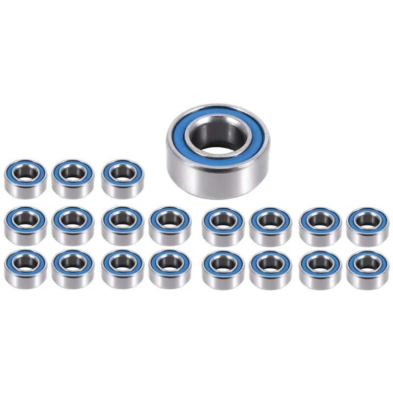 20PCS MR105-2RS 5X10X4mm Ball Bearing Steel Double-Shielded Miniature Ball Bearings,Blue