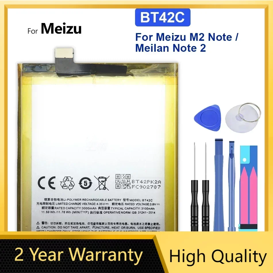 

Battery for Meizu M2 Note Phone, 3100mAh, BT42C, High Quality, Free Tools, Latest Product