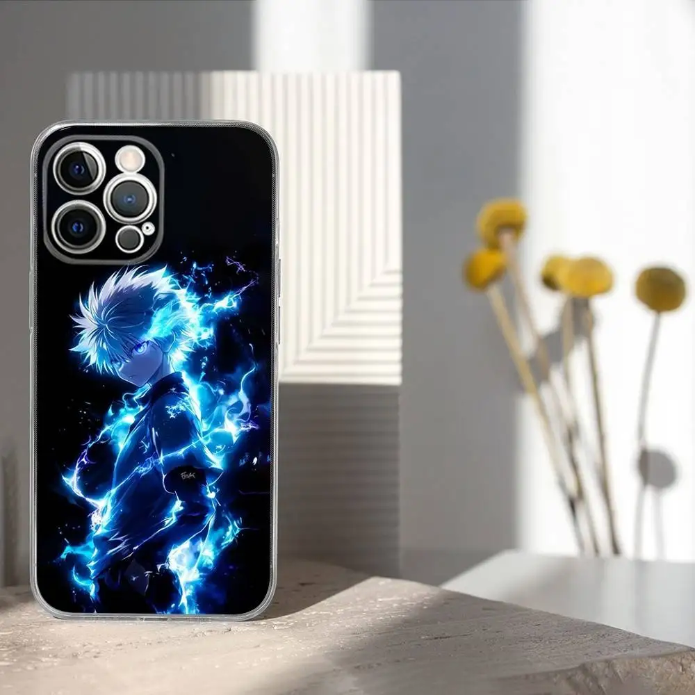 Etui na telefon K-Killua Z-Zoldyck do iPhone'a 17, 16, 15, 14, 13, 12, 11 Pro, Max, Plus, X, XS, XR, SE4, E Mini, przezroczyste, miękkie.