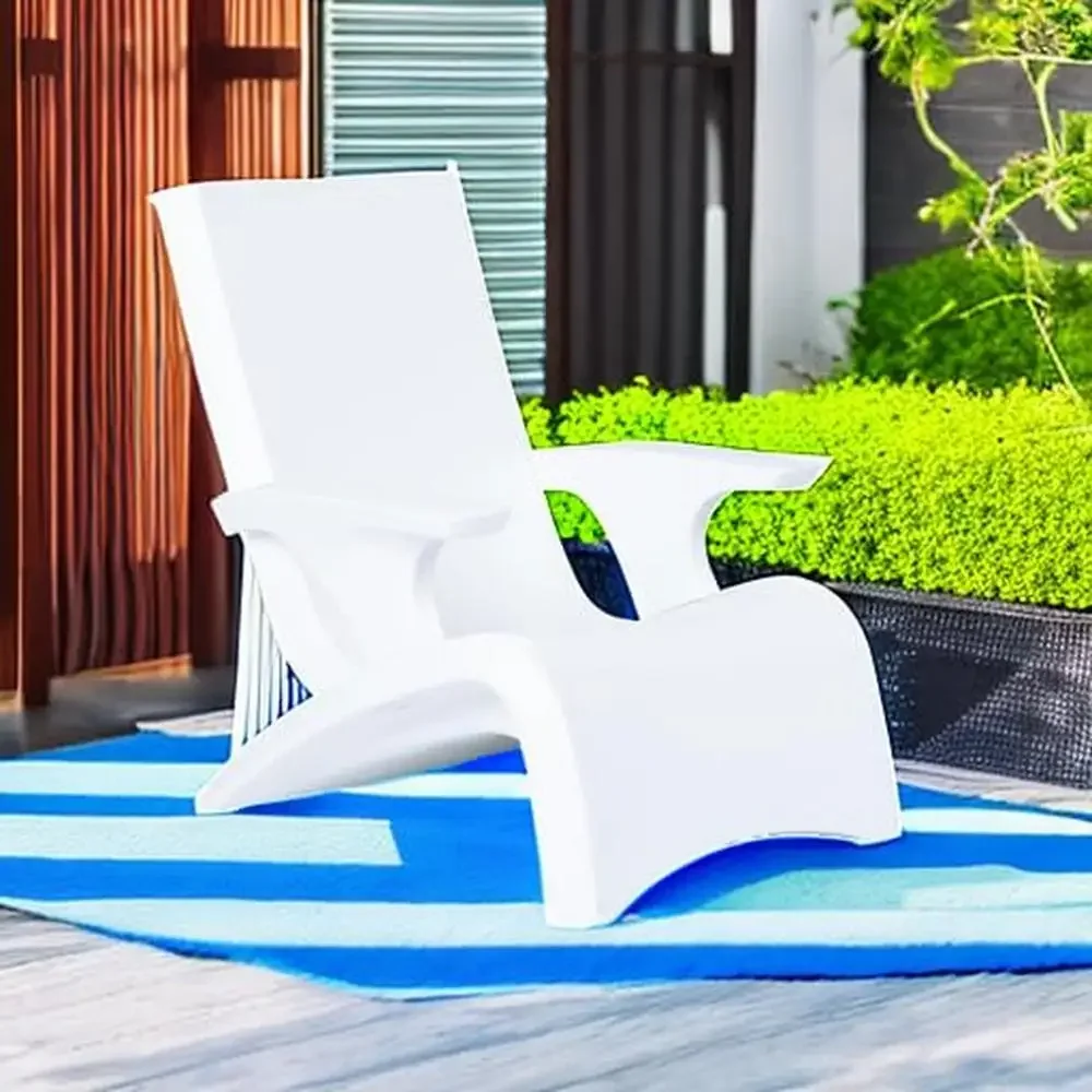 Adirondack Chair Pool Lounger Waterproof Patio Furniture 300 lbs Weight Capacity Sun Shelf Versatile Seating Pools up to 9