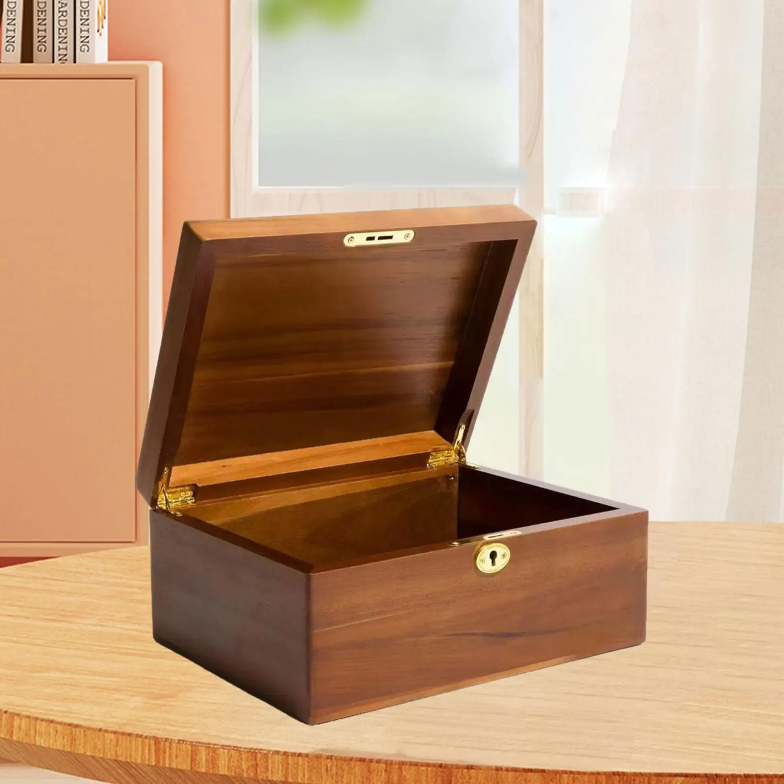 

Деревянная шкатулка-органайзер для украшений в антикварном стиле, большая, с откидной крышкой и ключом, для женских подарков