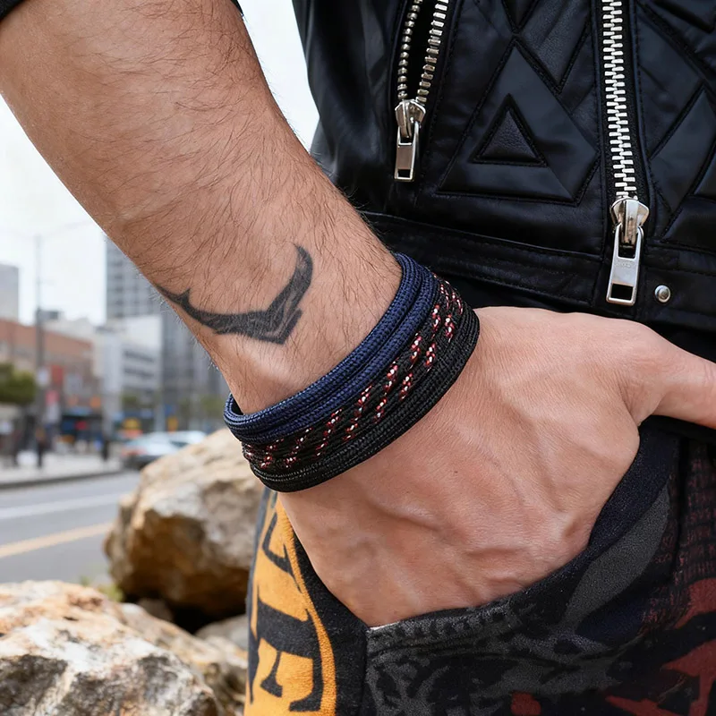 Abenteuer 3 Teile/satz Doppel Schicht String Armband Männer Schiebe Einstellbare Grade A Paracord Armband Coole Radfahren Jungen Geschenk Schmuck