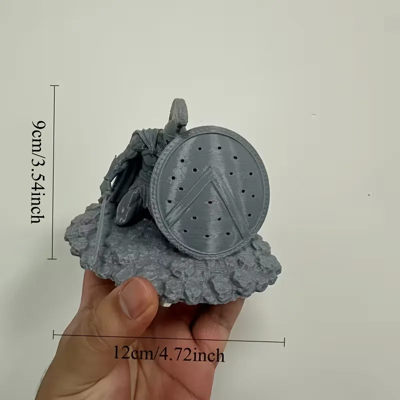 Novel Kneeling Greek Spartan Statue with Arrows and Shield Toothpick Holder Desktop Ornament 3D Printed
