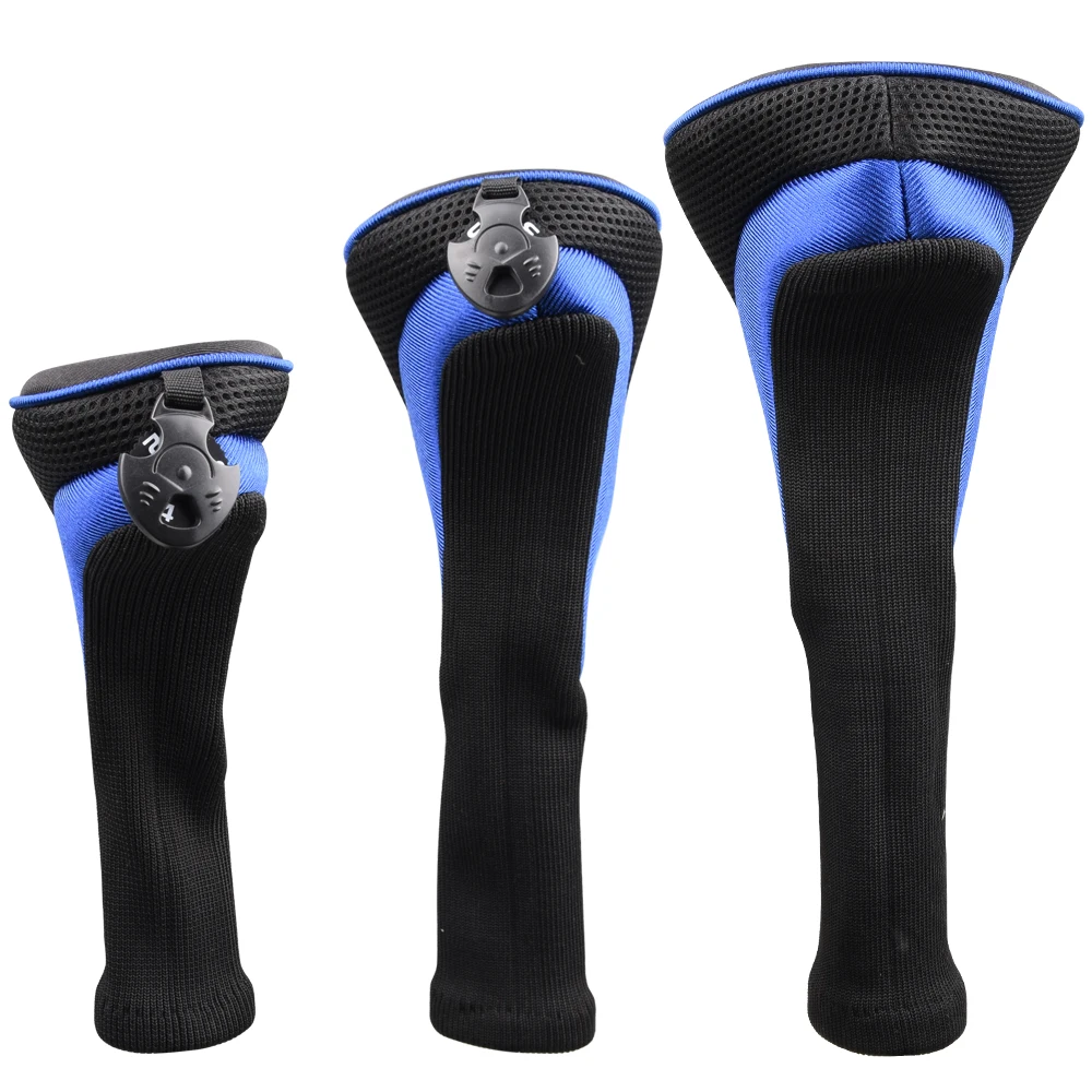 3 Stück/Set langhalsige Golfschlägerkopfhüllen, nummerierte Schlägerkopfhüllen aus Holz, langlebige Golfschläger-Schutzhüllen und Golfzubehör – Detail 4