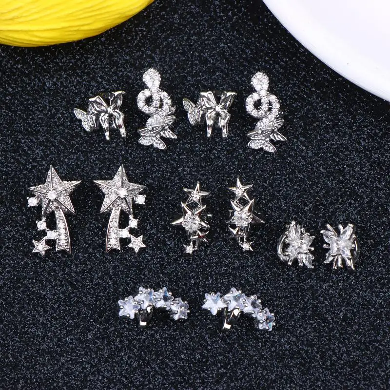 NEW 2PCS Personalized Freeclip Blings Ear-Clip Accessories Earphone Earbuds Jewelry Little Star Earphone Rhinestone Buckle