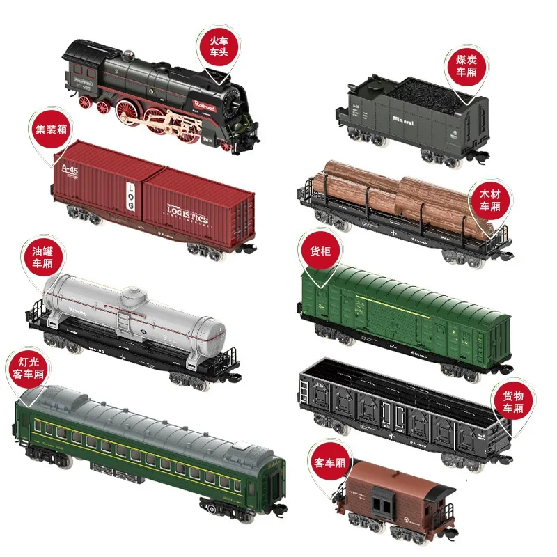 1:64 Retro Steam Rc รถไฟจําลองความเร็วสูงรีโมทคอนโทรลรถไฟที่จอดรถเด็กไฟฟ้าติดตามของเล่น Nostalgic รุ่น