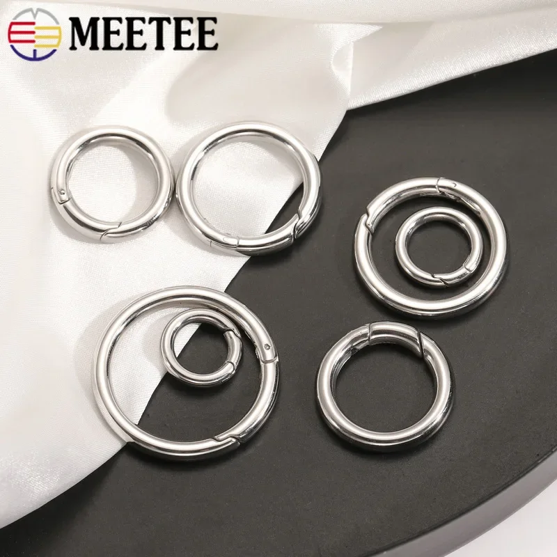 

2/5Pcs 304 Stainless Steel Spring O Ring Open Carabiners Keychain Bag Strap Buckle Snap Hook Clasp Clip DIY Hardware Accessories