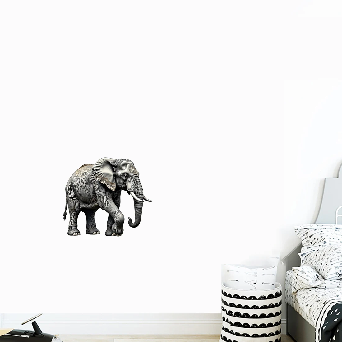 Three Ratels QO48 Southeast Asian Traditional lucky gorgeous elephant animal art wall stickers for home decoration shop decals