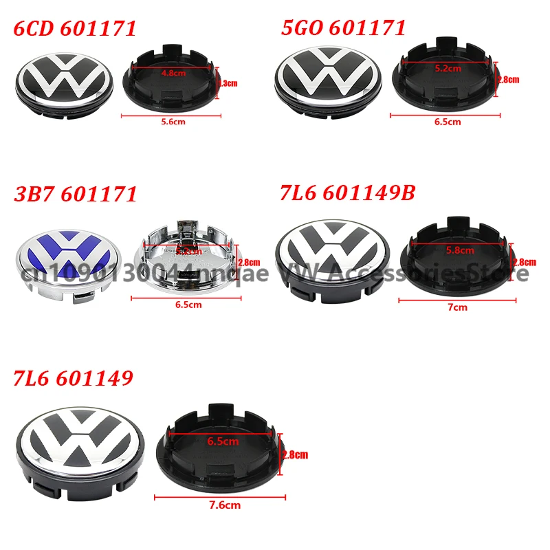 4pcs 56mm/65mm/66mm/70mm/76mm high quality car wheel center cap hubcap badge accessories for Volkswagen Golf 3B7601171 6N0601171