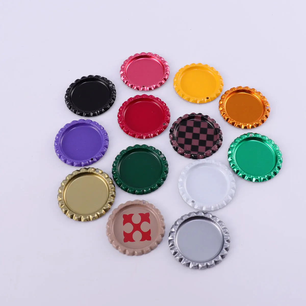 50 قطعة قبعة البيرة المسطحة مجموعة صنع المجوهرات لون عشوائي DIY بها بنفسك الحرفية المعلقات أقراط مغناطيس حواف ناعمة للمشاريع #1