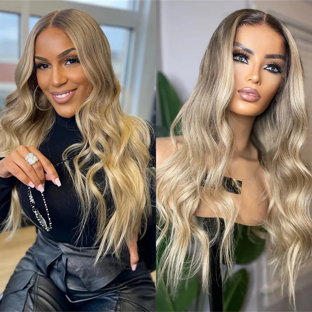 

Бесклеевой парик Balayage для женщин, косплей, повседневное использование, светло-пепельно-русый, мелирование, синтетический парик спереди, Futura, реалистичный премиум-класса