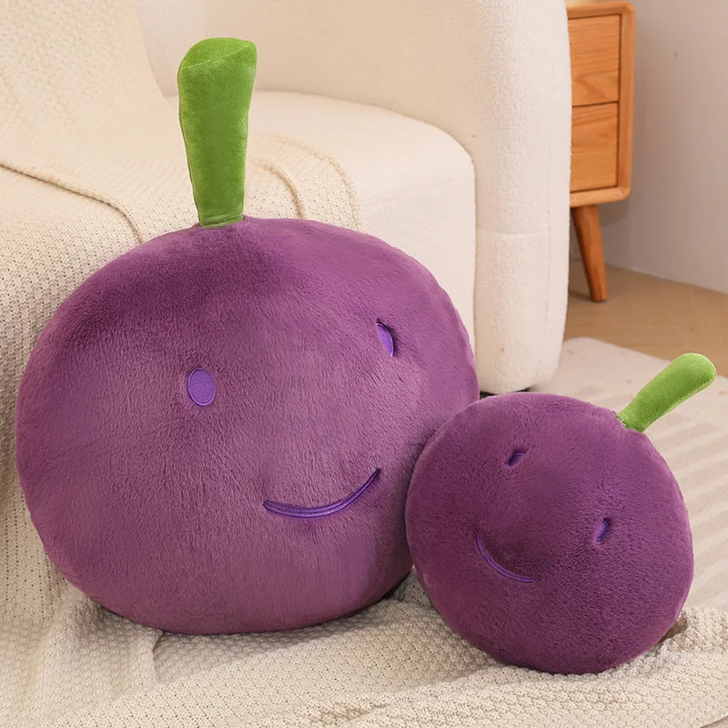 Creative Fruit Smille Grape Plush Toys Cute Stuffed Plant Simulation Grapes Pillow Baby Appease Plushie Doll Home Deco Girl Gift