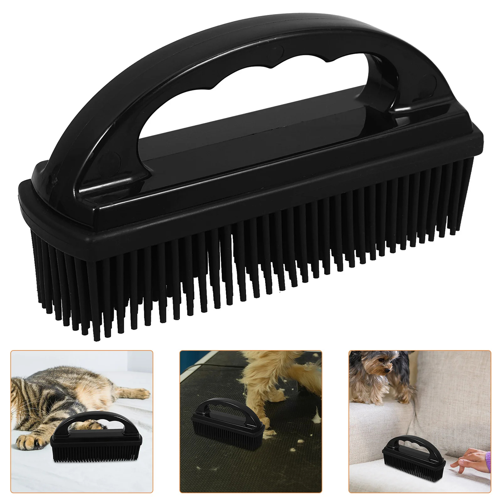 

Silicone Pet Brush Black for Dogs Cats Household Car Cleaning Durable Soft Bristles Hair Defloating Tool Pet Hair Removal Brush