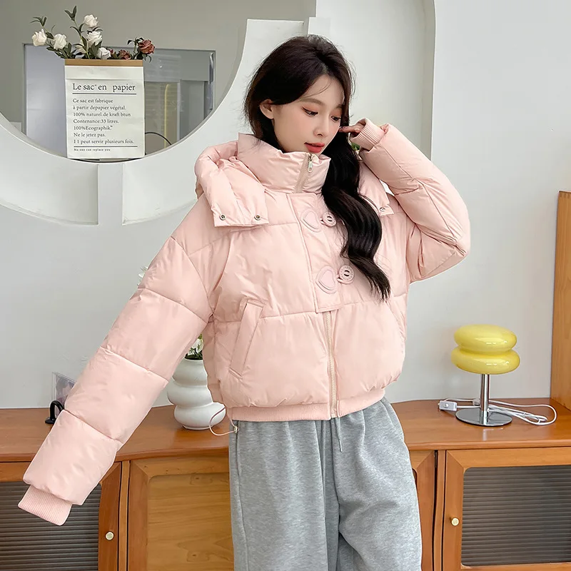 2024 novo inverno jaqueta feminina parkas casaco grosso quente algodão acolchoado casaco feminino inverno outwear solto curto para baixo jaqueta de algodão topos