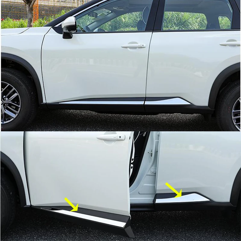 

Car Accessories For Nissan Rogue 2021 2022 2023 Stainless steel Chrome Side Door Car Body Molding skirts scratch Cover Trim