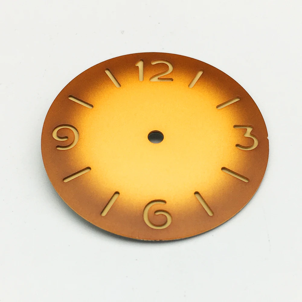 Watch Parts 37mm California Manual Winding Yellow Gradient Watch Literally Aseptic Dial For ETA 6497 ST3600 Caliber Luminous