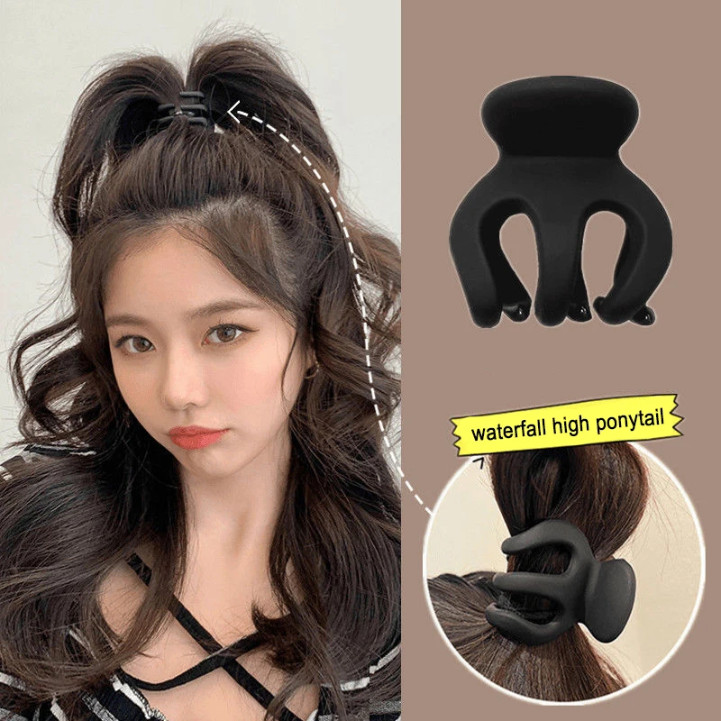 

High Ponytail Claw Clip Fixed Artifact Hair Clip Female Black Small Clip Anti-Collapse Back Head Shark Clip