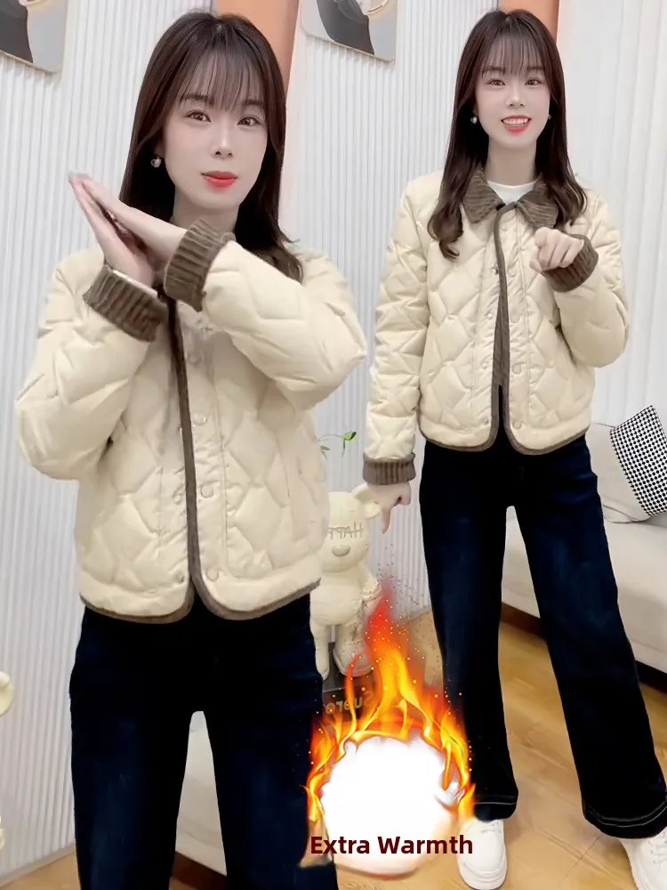 

Модная теплая женская куртка на флисовой подкладке, свободного кроя, в корейском стиле, для повседневной носки, зима 2026, новинка, повседневный стиль