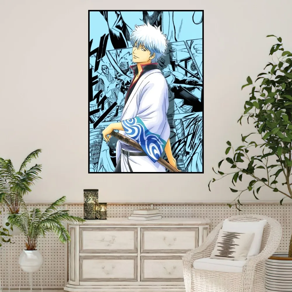 Anime Gin Tama Gintoki Sakata Poster Prints Wall Sticker Painting Bedroom Living Room Decoration Office Home Self Adhesive