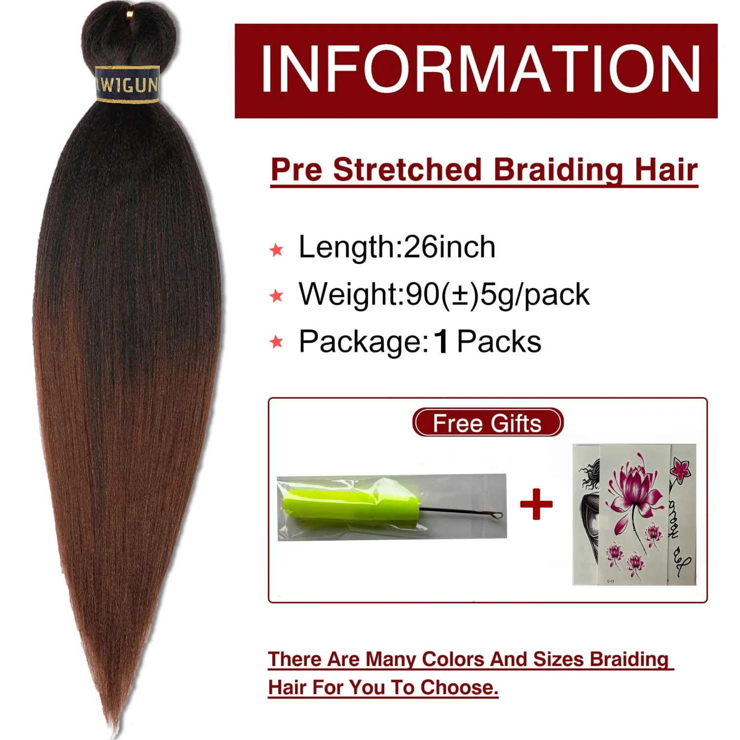 Pre-stretched Braids Hair Professional Itch Free Hot Water Setting Synthetic Fiber Ombre Yaki Texture 26 Inch 90g Natural Black