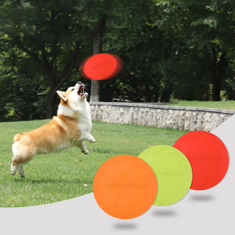 

MADDEN Interactive Dog Toys Soft Flying Discs Dog Toy Resistance Bite Durable Rubber Puppy Pet Toy For Dogs Pet Training Product