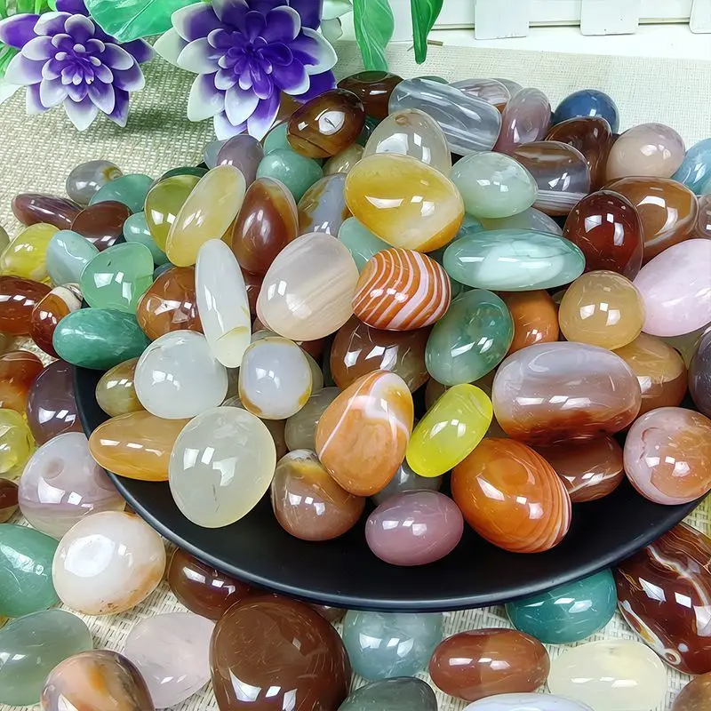 

Pure natural agate stone colorful multicolored stone hydroponic fish tank landscaping paving flower decoration