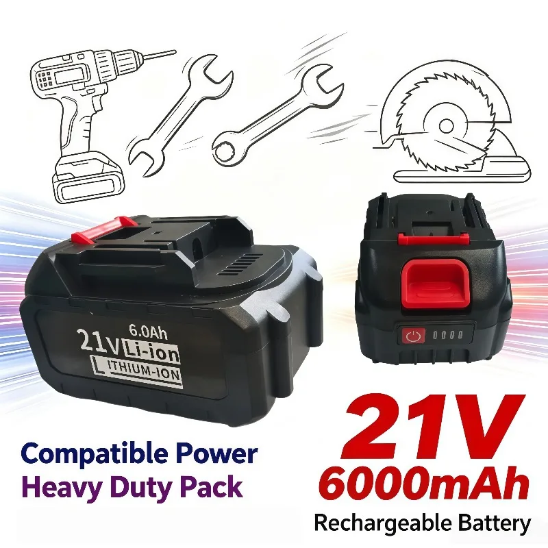 Lpega 21V 5S2P 6000mAh Fast Charging Lithium Battery For Power Tools BL1850 BL1840 BL1440 196391‑6