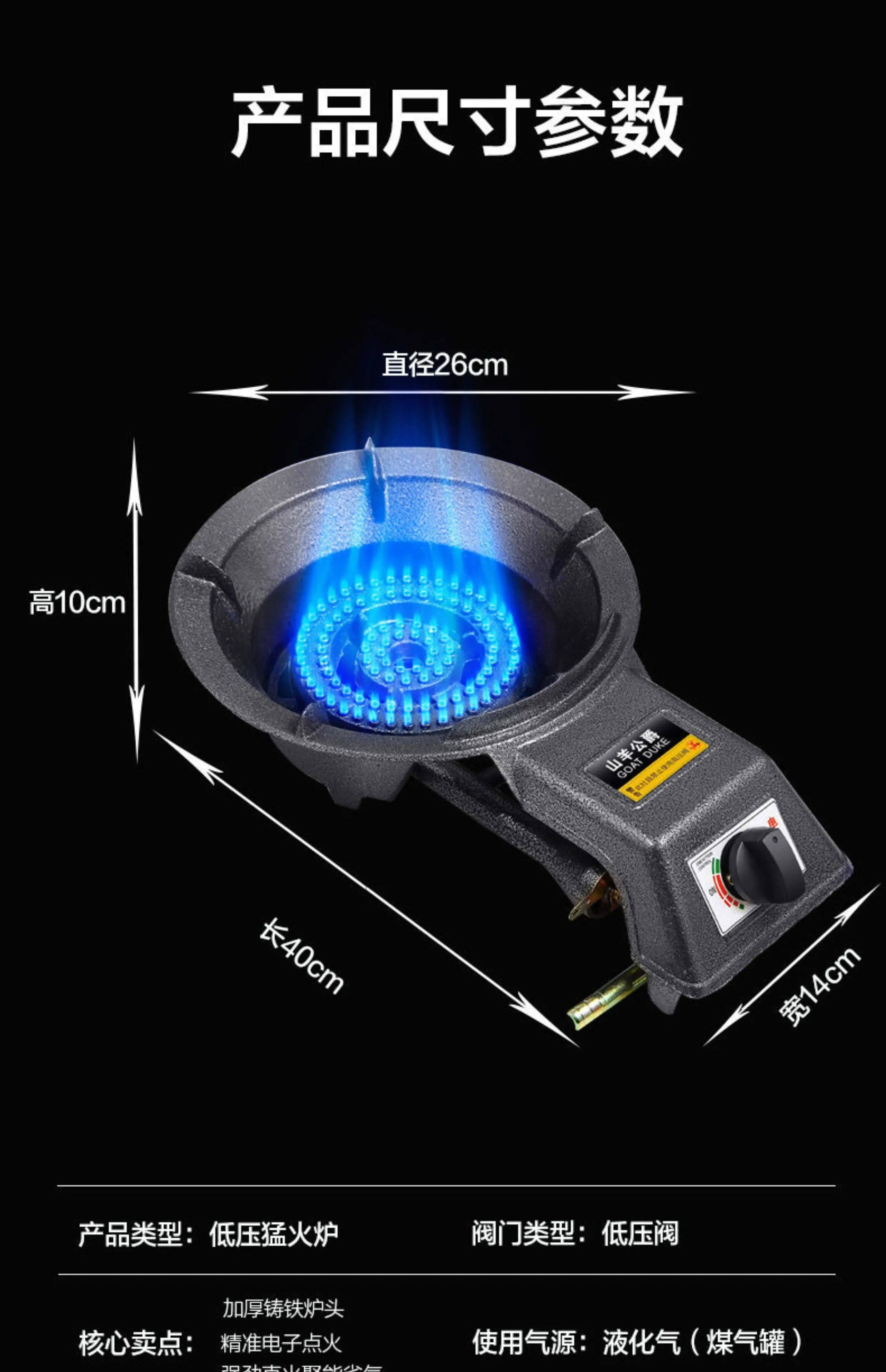 Single Burner Gas Stove Energy Saving Household LPG Natural Gas Desktop Commercial High Power Cooker BCC