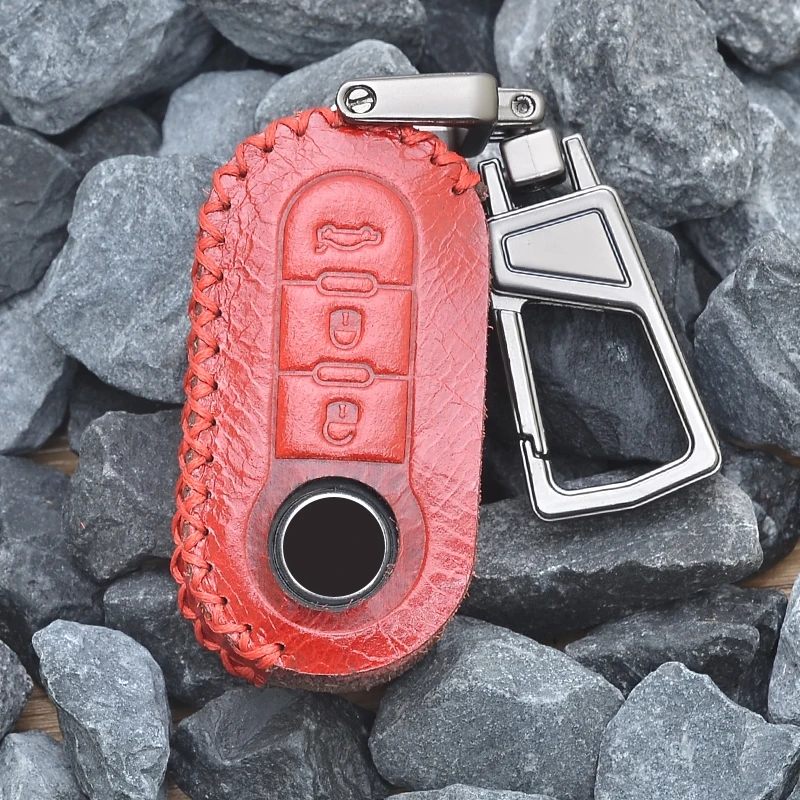 Juste de clé de voiture en cuir pour Fiat Ducato, porte-clés Fob, accessoires de coque automatique, 500, 500L, KrasnoGrande, Punto, Lancia Musa
