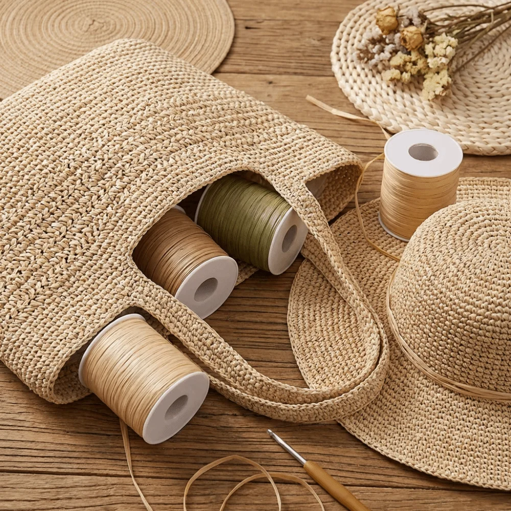 ไหมราฟเฟียคุณภาพพรีเมียม 120 เ - Crochet Bag Raffia บทวิจารณ์และราคา