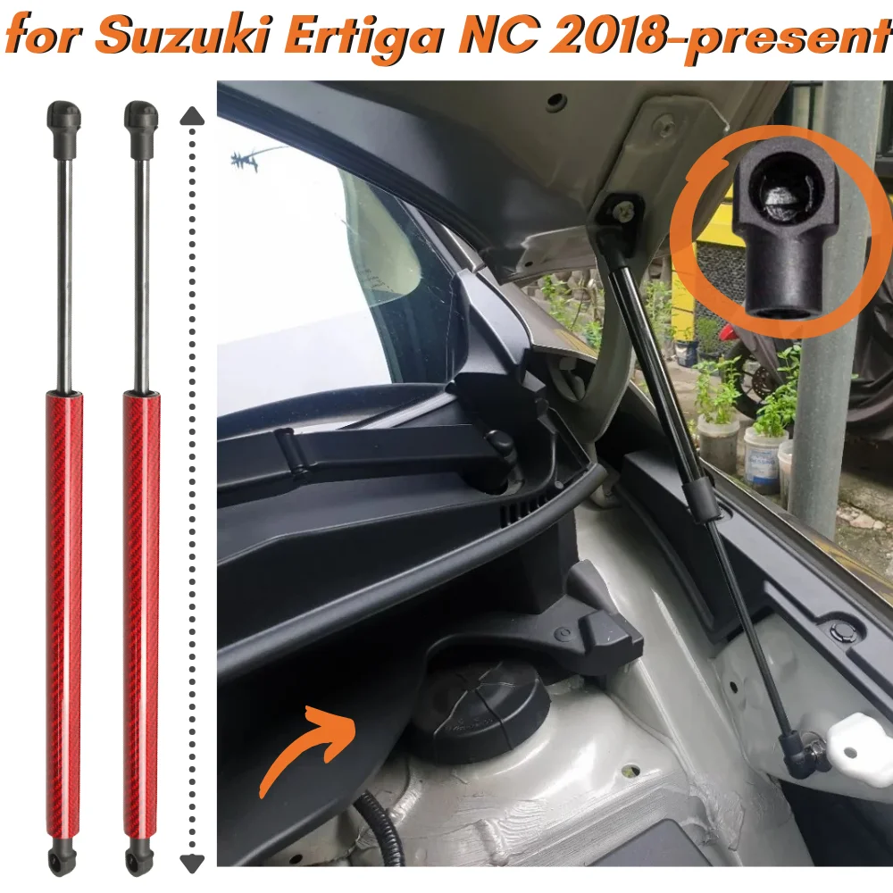 

Qty(2) Hood Struts for Suzuki Ertiga NC 2018-present Front Bonnet Modify Gas Springs Shock Absorbers Lift Supports Dampers