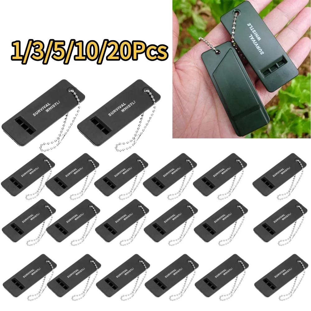 1-20Pcs High Decibel 3-Frequency Whistle Outdoor Emergency Survival Whistle for Camping, Hiking, Hunting, Survival Whistle Gear