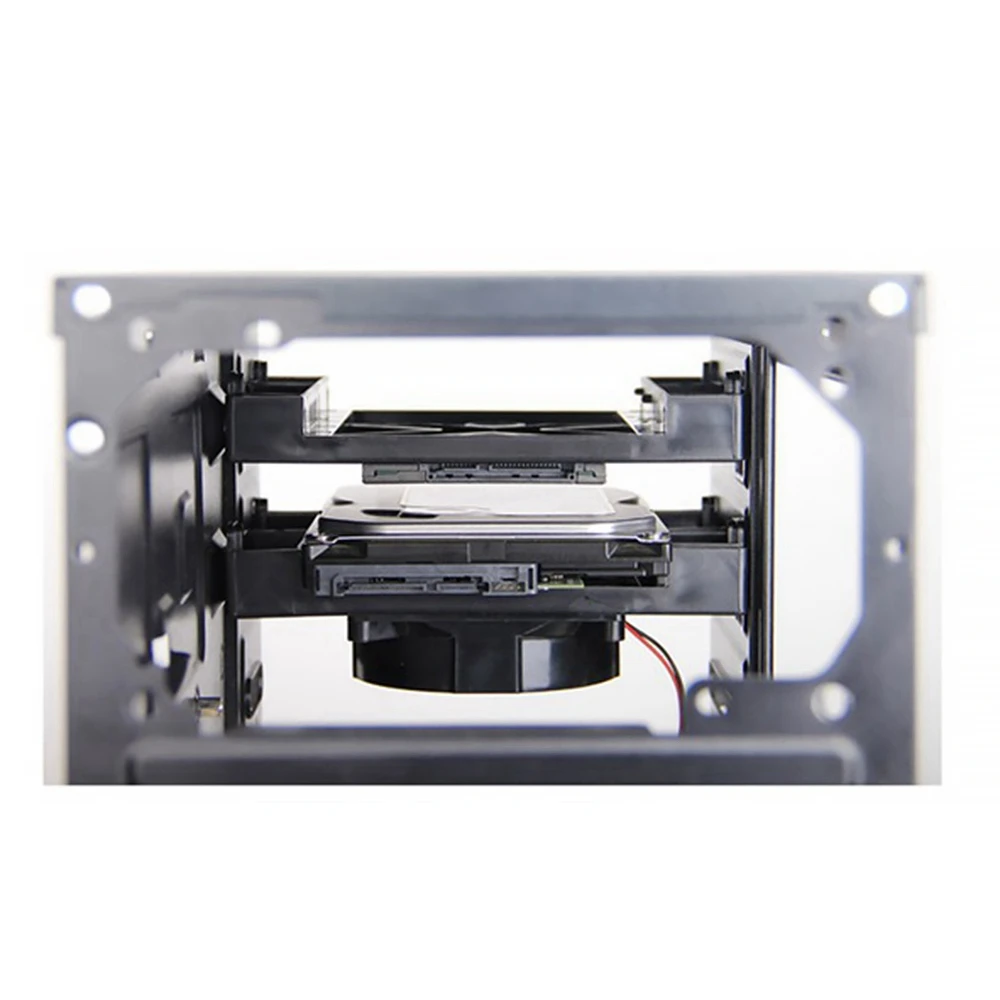 T79C 5.25 Optical Drive Position 2.5 Inch to 3.5 Inch SSD 8CM Fan HDD Adapter Tray Dock Hard Drive Holder for PC Enclosure