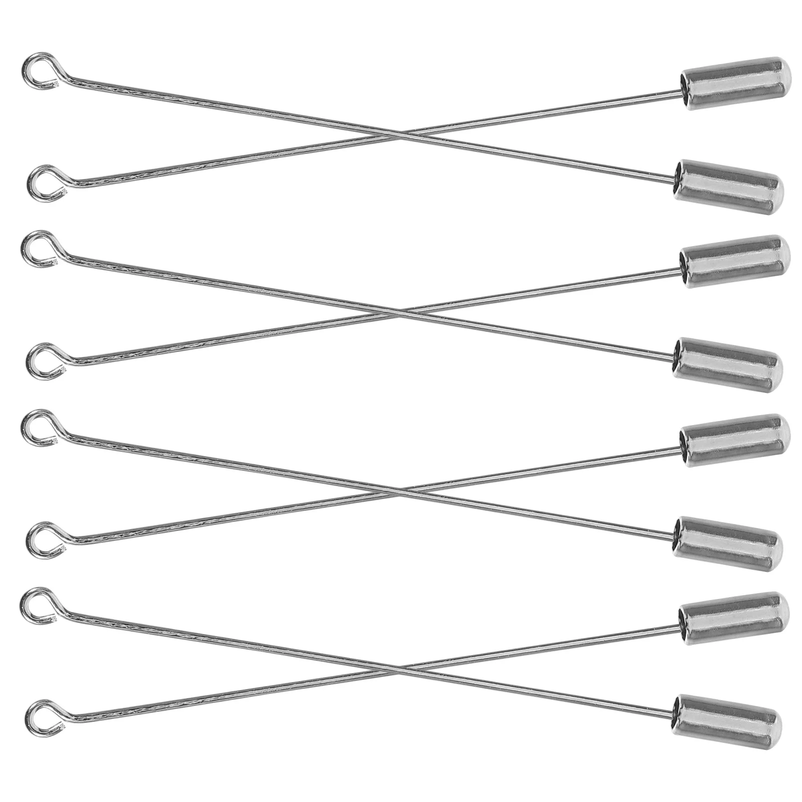 

20pcs Metal Pins Silver Safety Hat Brooch Long Needle Stopper Ends Clothes DIY Crafts Uniform Hat Pin Lapel Pin