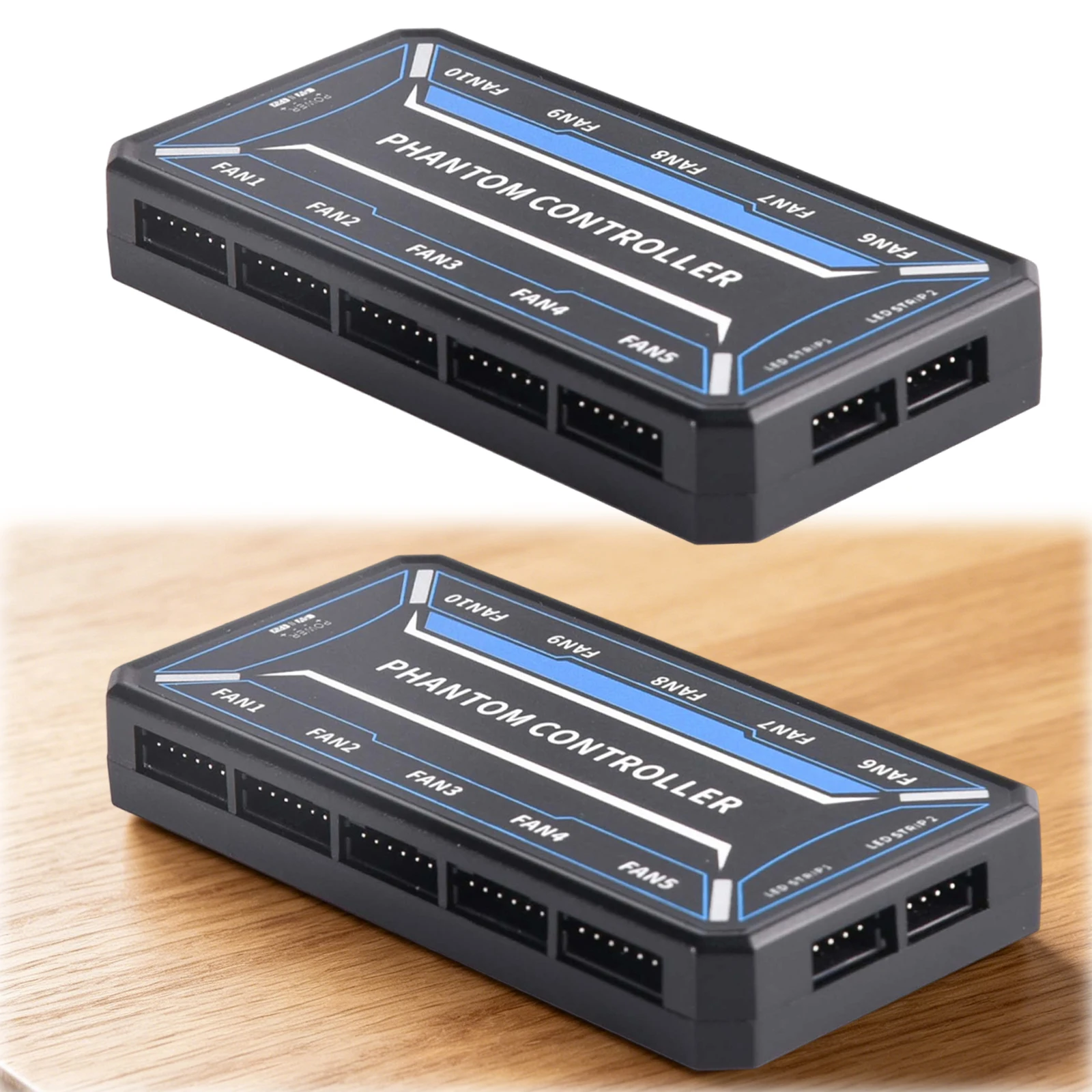 6Pin 10-Port Computer ARGB Fan Hub SATA-Powered Cooling Fan Hub with Remote Control for Computer Case Fans LED Light Bar