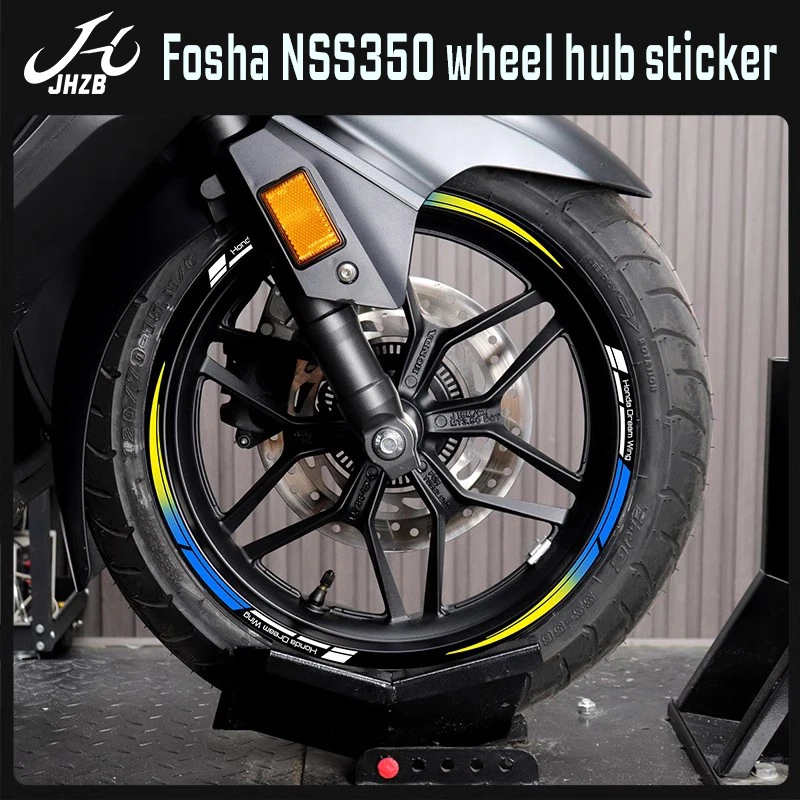 Stiker decal hub roda reflektif untuk Honda Fosha NSS350, stiker pelek baja tahan air