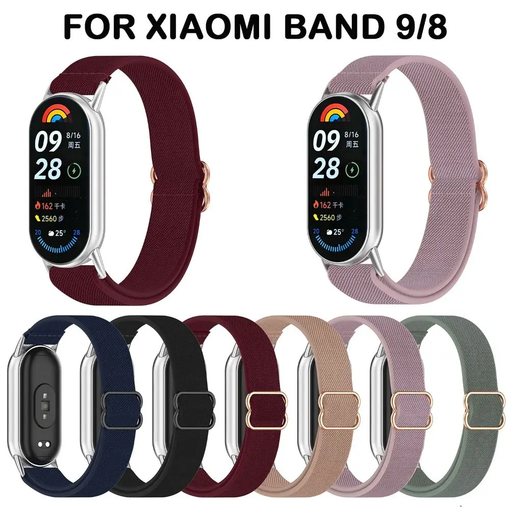 

New Replacement Elastic Nylon Band Comfortable Adjustable Wristband Soft Bracelet for Xiaomi Band 9/8 Smart Band Accessories