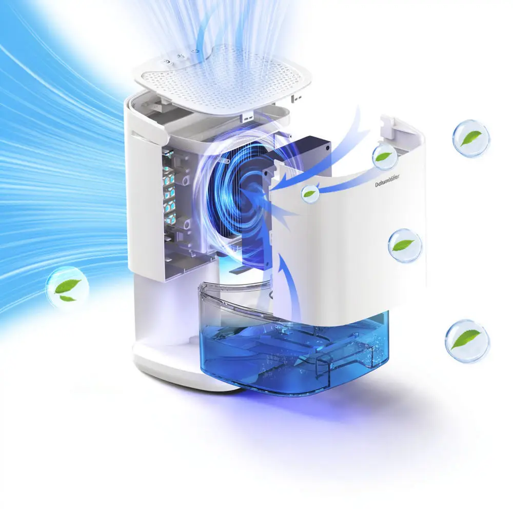 Portable Electric Dehumidifier For Home Closet Bathroom Air Dryer Moisture Remover Small Quiet Humidity Control Unit