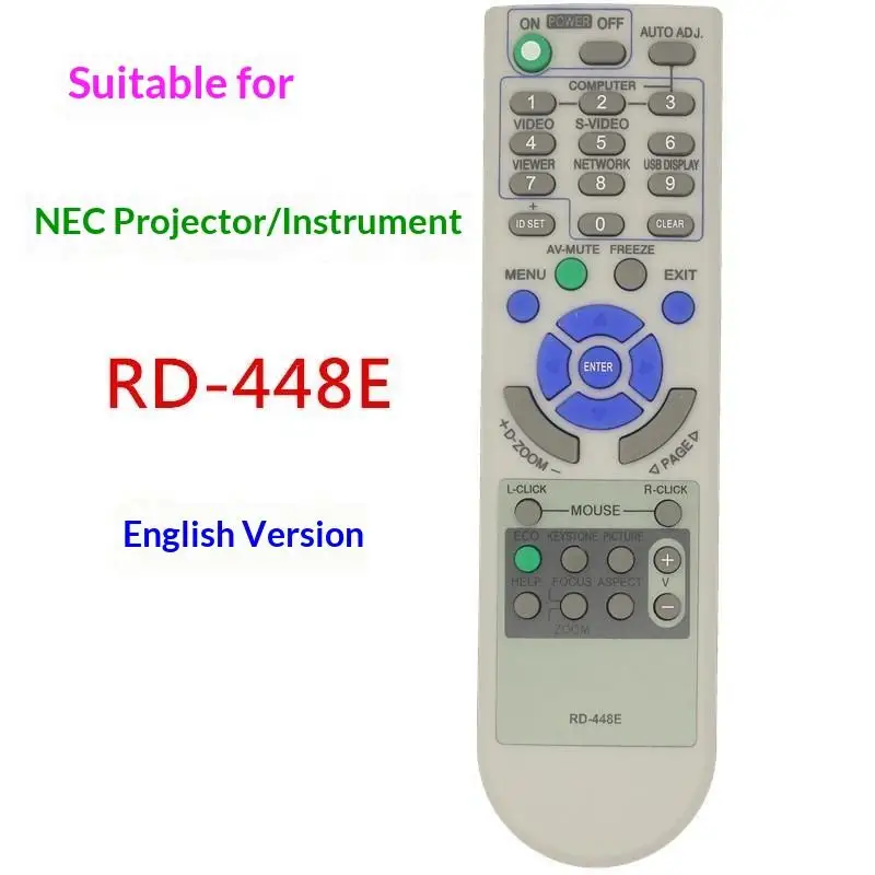 Compatible RD-448E Projector Remote Control Long Lasting Battery No Programming for Home Office Use