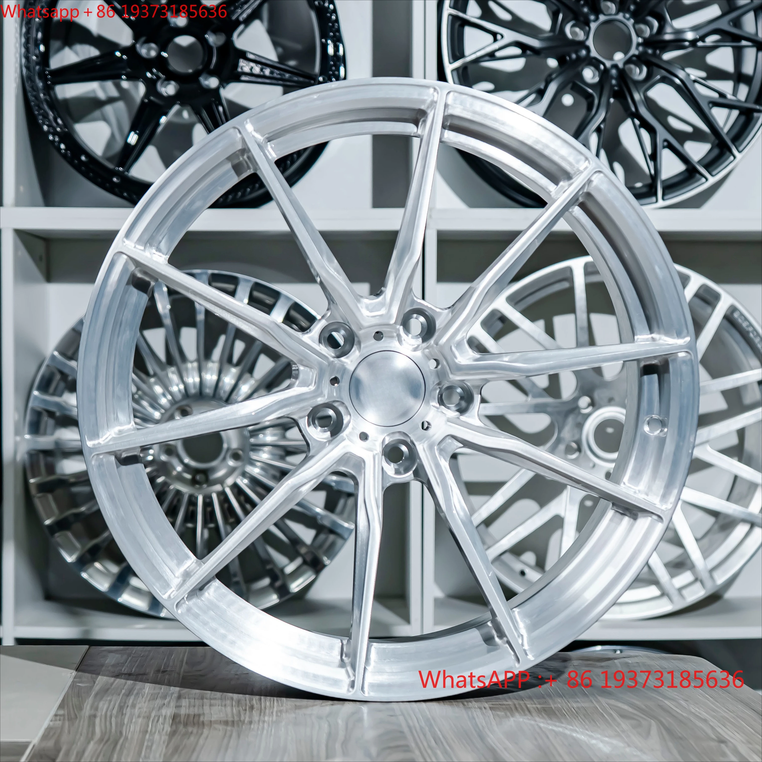 For New Aluminium Alloy Brushed Silver Finish Customized Cap Monoblock Forged Wheels for Corvette C6