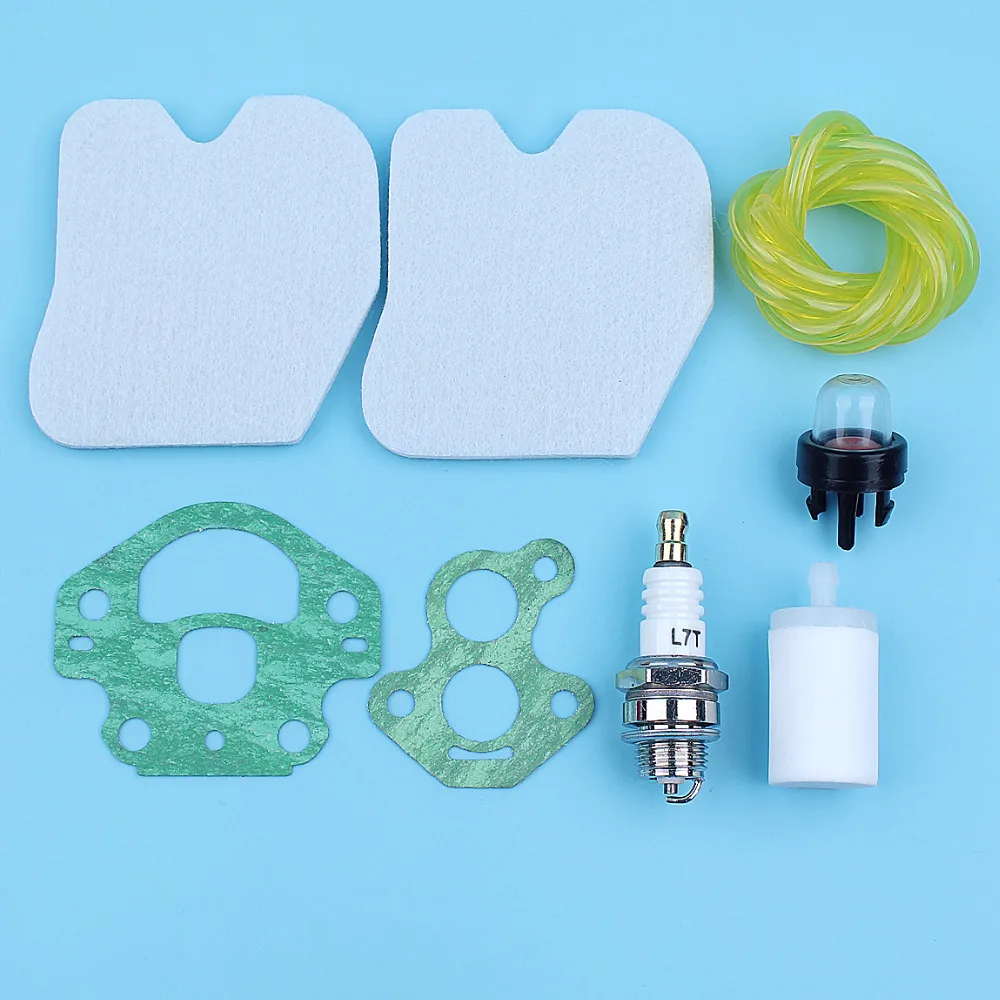 Air Fuel Line Filter Primer Bulb Tune Up Kit For McCulloch CS380 CS340 Redmax GZ380 Chainsaw Carb Gasket Spark Plug Spare Parts