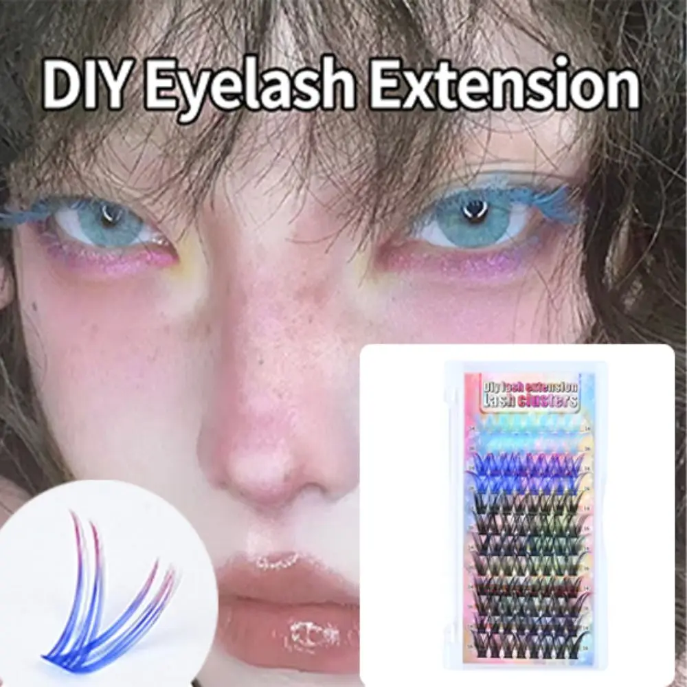 Makeup Tool Colorful Gradient False Eyelashes Glitter DIY Individual Grafting Eyelashes Cluster Lashes Beauty