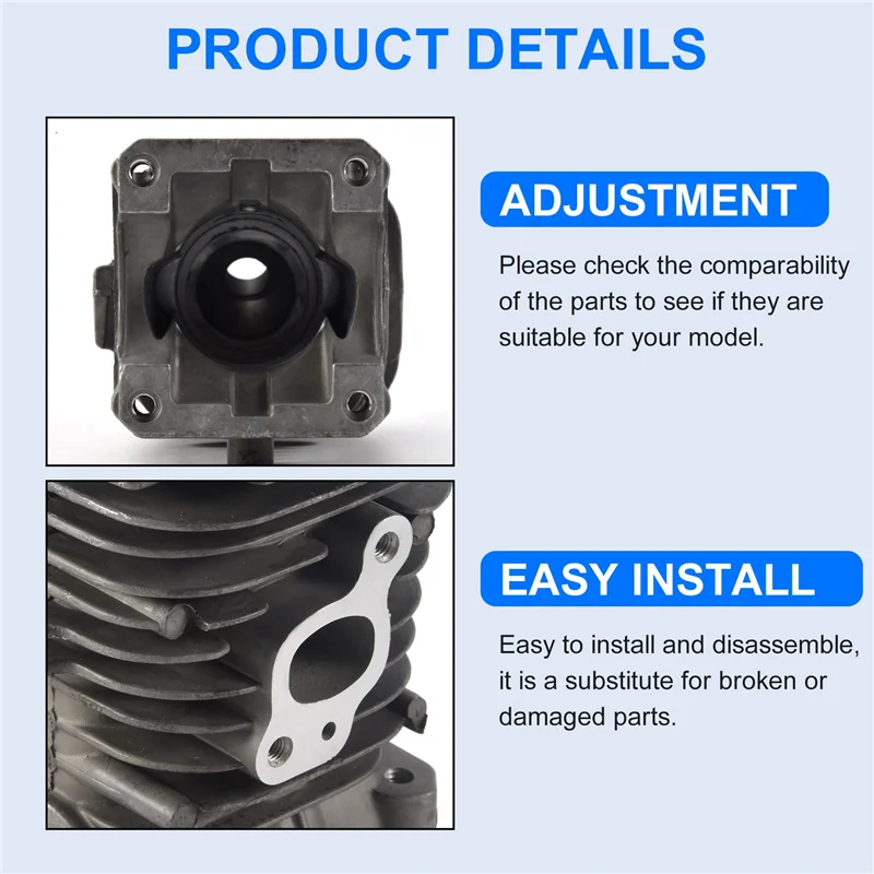 41.1Mm Chainsaw Cylinder And Gasket Piston Assy Spark Plug Grooved Ball Bearing Kit For Partner 350 Partner 351-ABHG