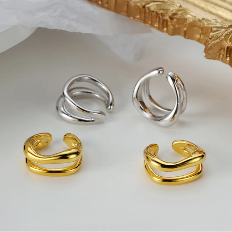 2pcs Chunky Ear Cuffs Non Piercing for Women Cuff Earring Trendy Clip on Cartilage Helix Earrings Fake Earring