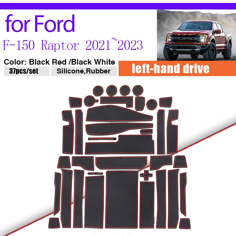 

Пылезащитный коврик с дверным пазом для Ford F-150 F150 Lobo Raptor P702 2021 ~ 2023 2022 резиновый противоскользящий коврик для хранения чашек и ворот