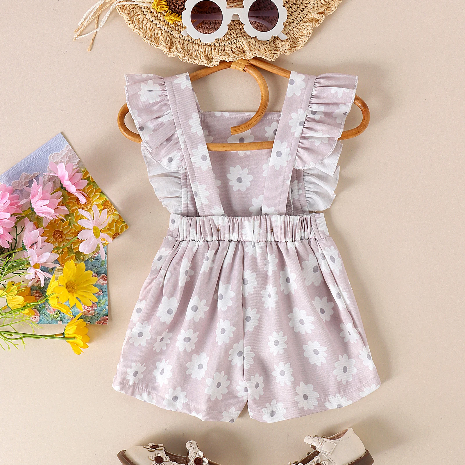 Summer 0-4 Years Old Fashion Trend Cute Comfortable Soft Baby Girl Print Clear Picture Romper Pattern Beautiful