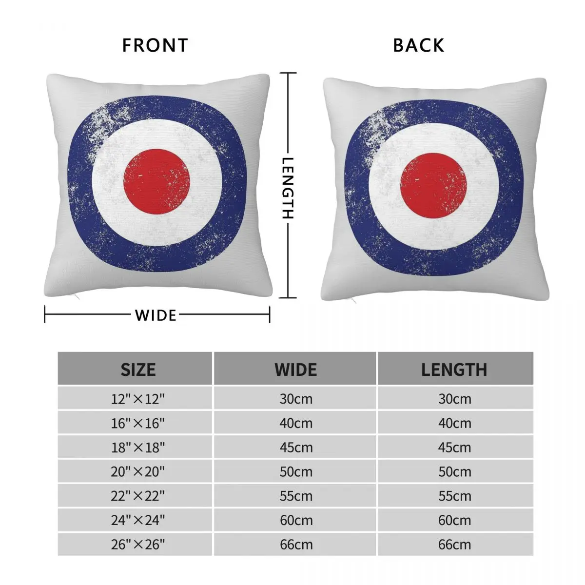 Raf Type D Roundel Mod Target Pillowcase Polyester Linen Velvet Printed Zip Decor Throw Pillow Case Sofa Cushion Cover